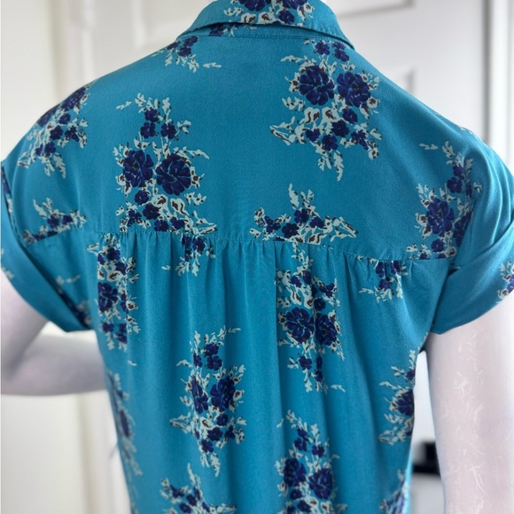 Veronica BEARD Meagan Turquoise Silk Floral Dress Size 2 Retails $695 - Picture 11 of 13